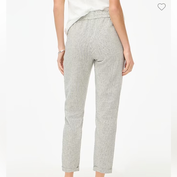 J. Crew Striped linen-cotton blend drawstring pant NWT - Picture 3 of 11